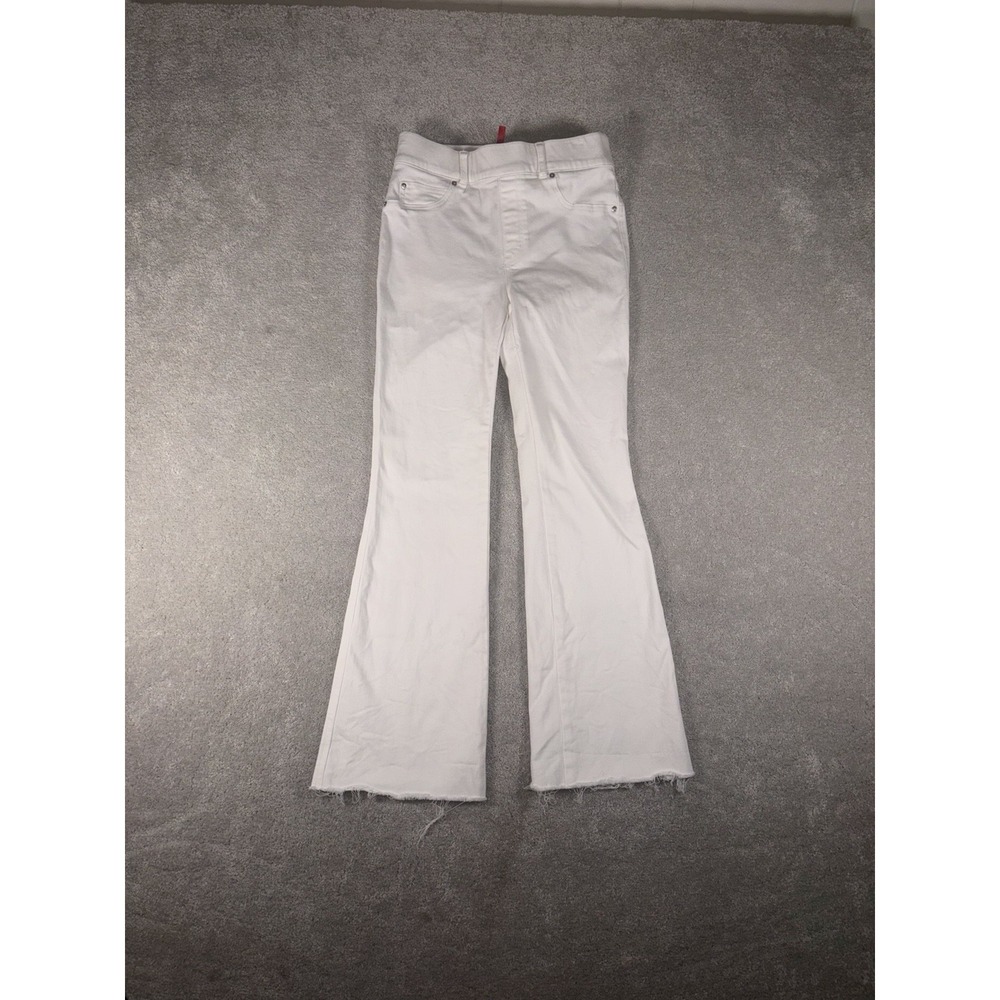 spanx flare jean white‎ raw hem small 28in inseam